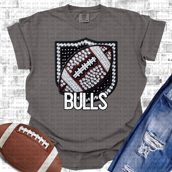 Bulls rhinestone football