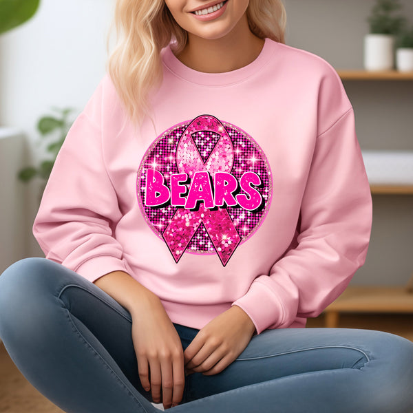 Bears Pink Sequin Circle