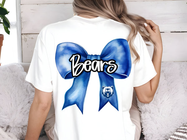 Bears Coquette bow back and Small left chest for front