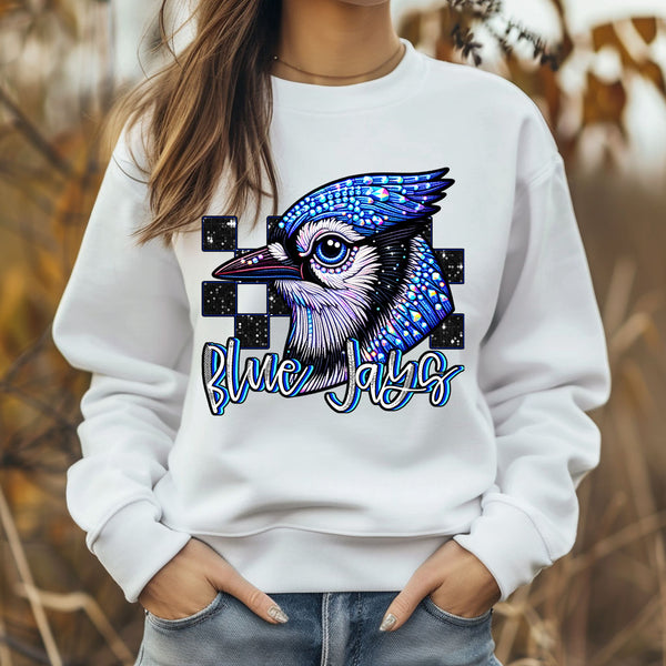 Blue Jays Rhinestone Check