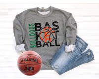 Bulldogs Basketball Distress Green