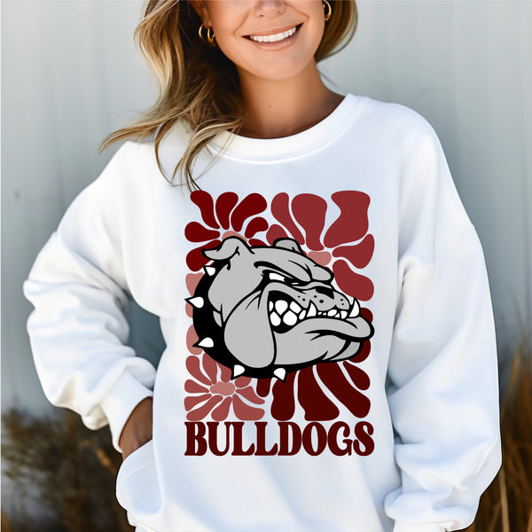 Bulldogs boho floral maroon