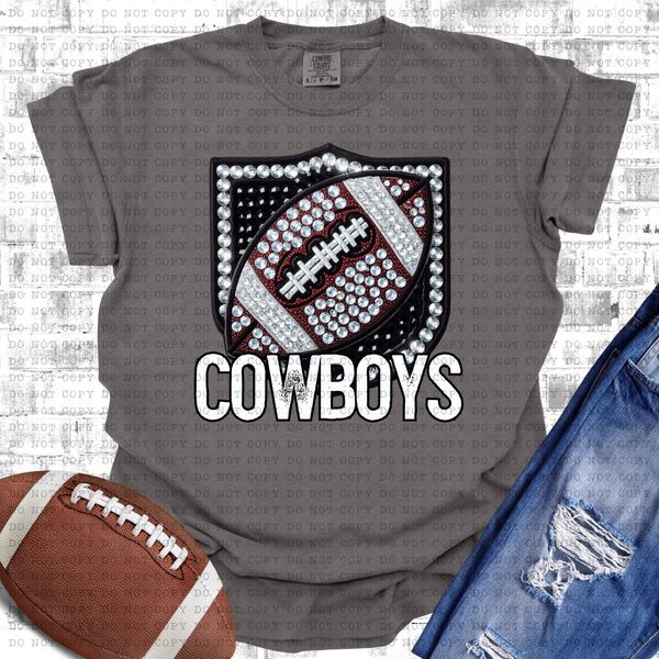 Cowboys Faux Rhinestone football