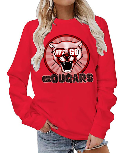 Cougars Sunburst Mascot DTF