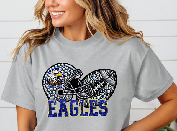 EAgles Rhinestone football Helmet