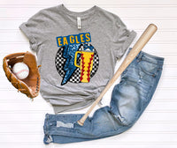 Eagles blue & gold baseball/softball checker tumbler   DTF Transfers