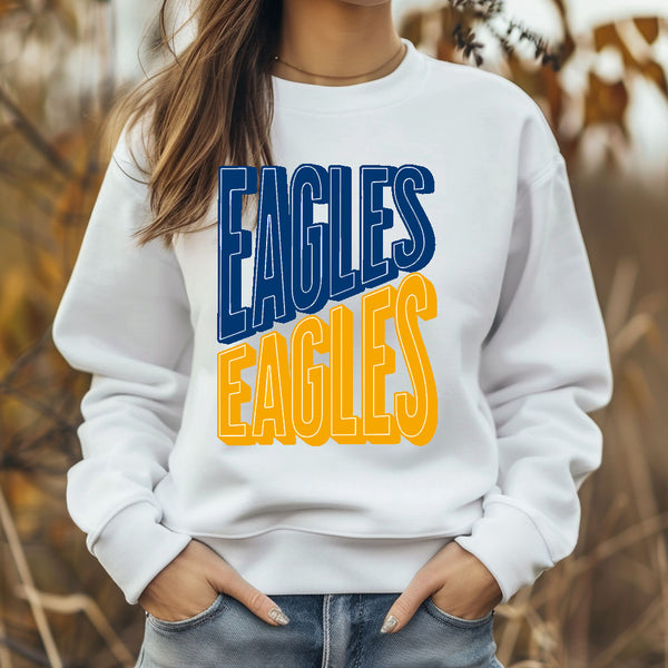 EAgles blue and gold stacked angled