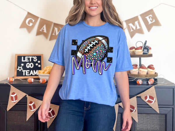 football mom Rhinestone check