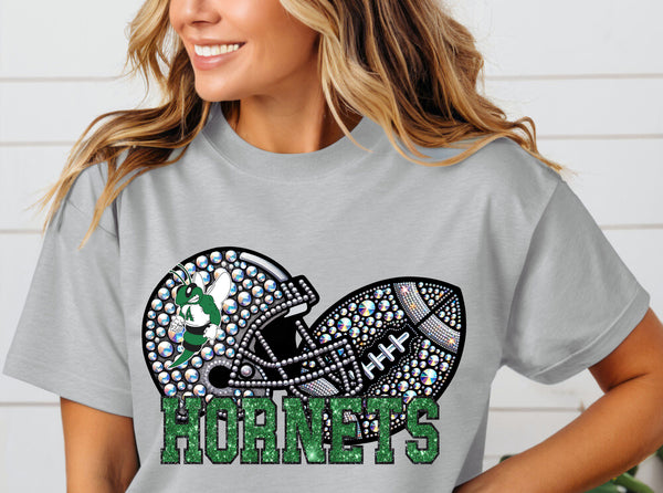 Hornets Rhinestone football Helmet