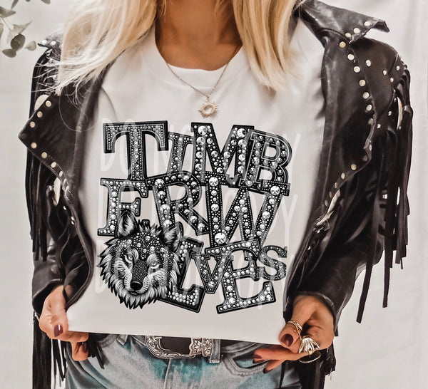 Timberwolves rhinestone dtf