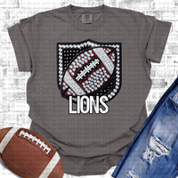 Lions Rhinestone football