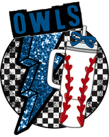 Owls baseball/softball checker tumbler   DTF Transfers