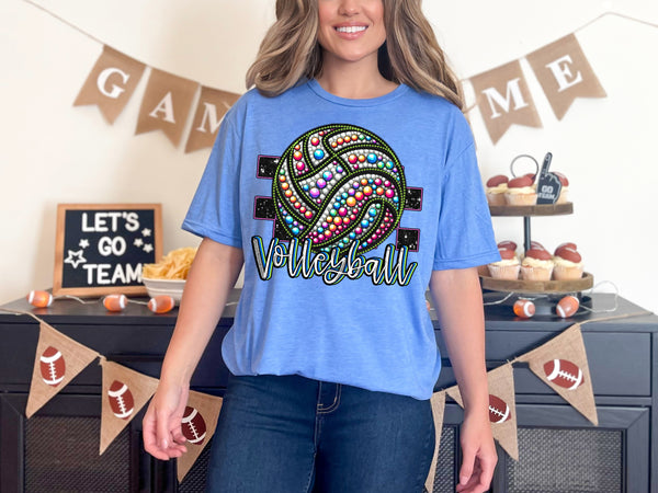 Volleyball mom Rhinestone check