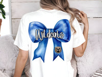 Wildcats Blue coquette bow leftchest and full back