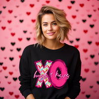 XO Bright Pink Hugs and Kisses  DTF