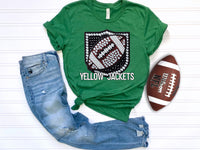 Yellowjackets Rhinestone Football