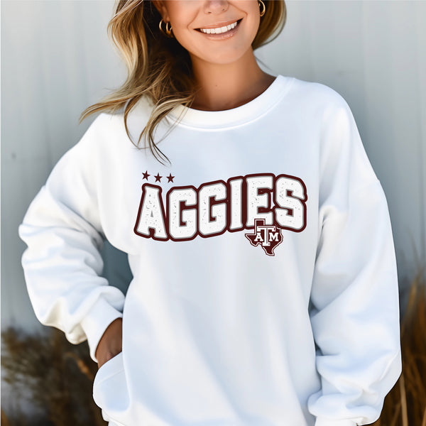 Aggies wavy distressed