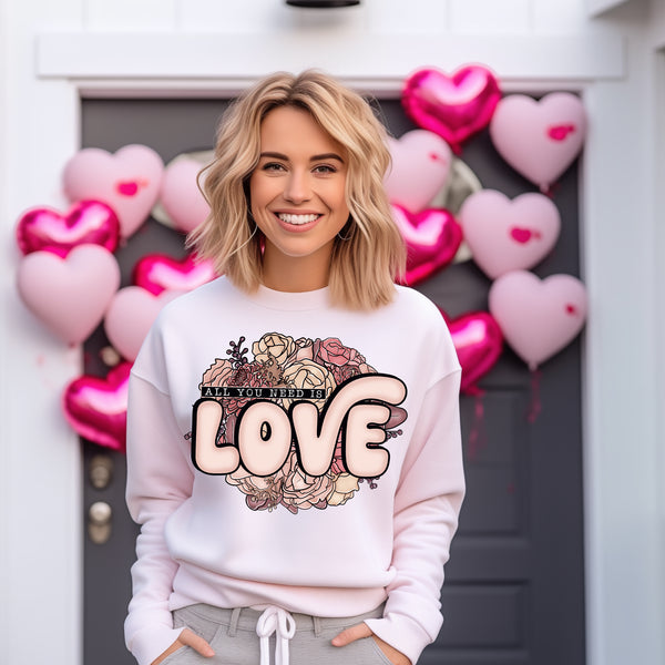 All you Need is love Floral DTF