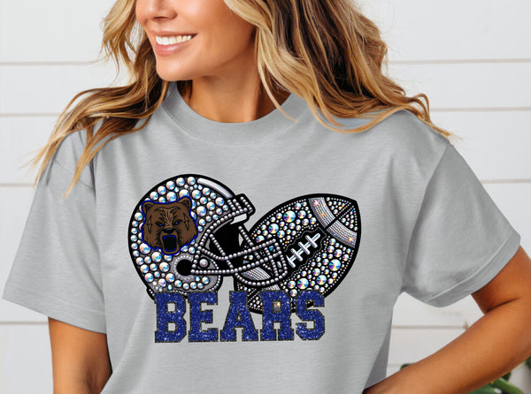 Bears Rhinestone Football helmet