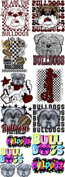 Bulldogs Pre Made Mascot Gang Sheet 22 x 60