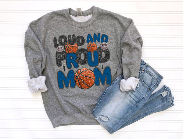 Loud & Proud Royal blue basketball Mom DTF