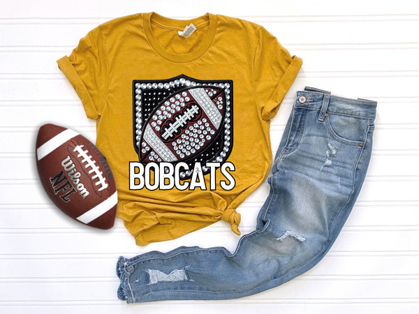 Bobcats rhinestone football