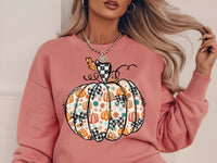 Boho Pumpkin with Check Bow