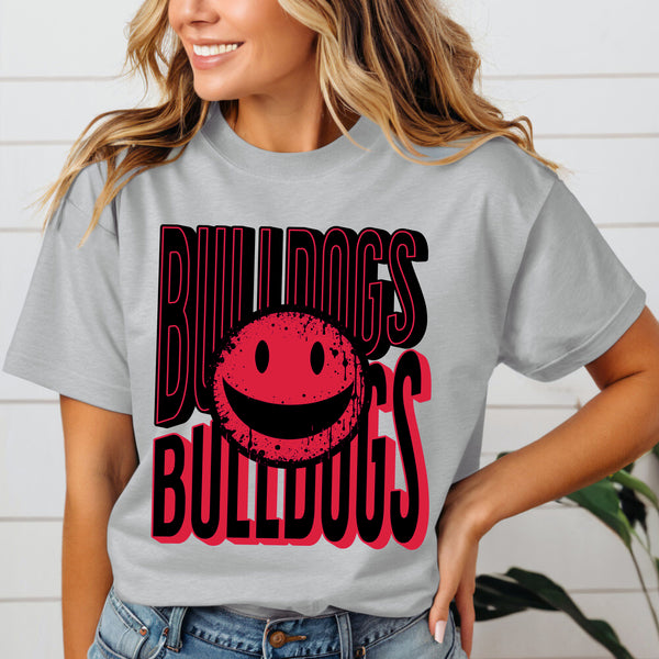 Bulldogs Smiley face REd