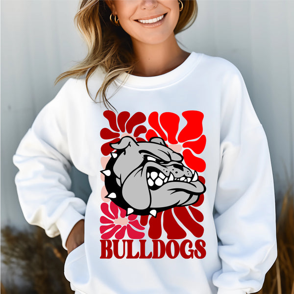 Bulldogs boho floral red