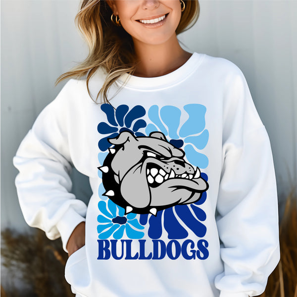 Bulldogs boho floral blue