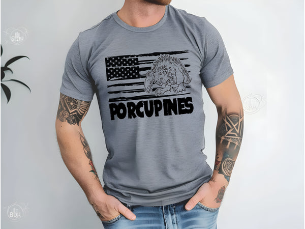 Porcupines distressed flag