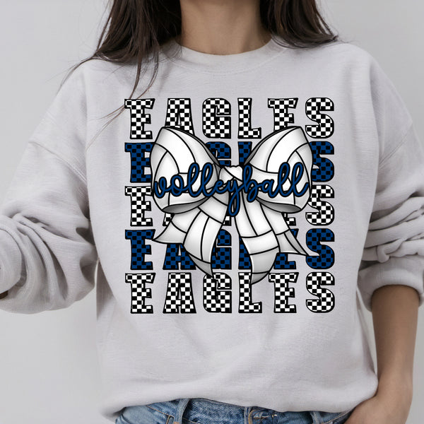 Eagles Royal Check volleyballl bow