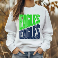 Eagles Navy and lime stacked angled