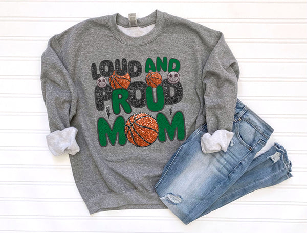Loud & Proud Green basketball Mom DTF