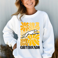 Greyhounds boho floral Gold and black