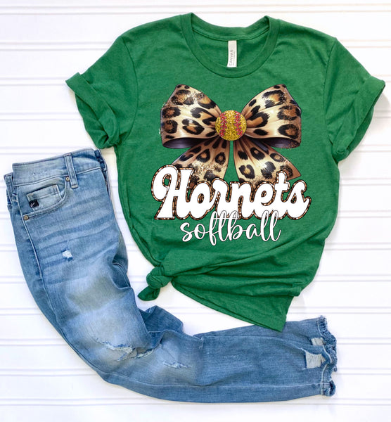 Hornets Leopard Coquette Bow Sports Designs