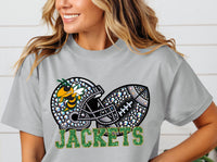 Jackets Rhinestone football helmet