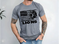 Lions distressed flag