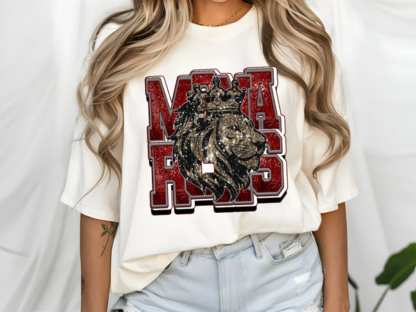 Monarchs sequin mascot overlay