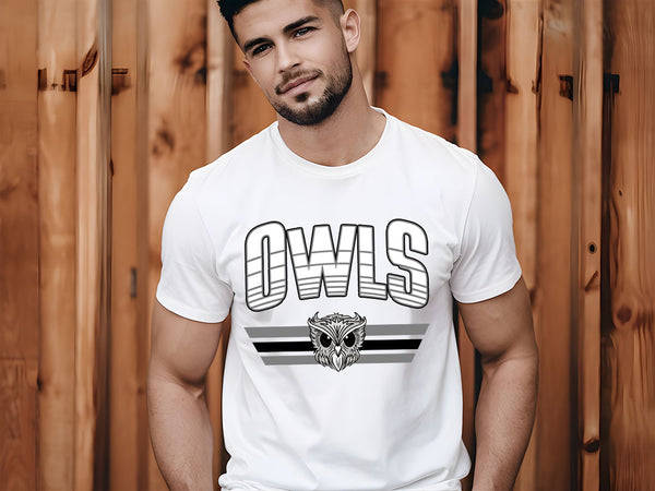 Owls athletic stripes