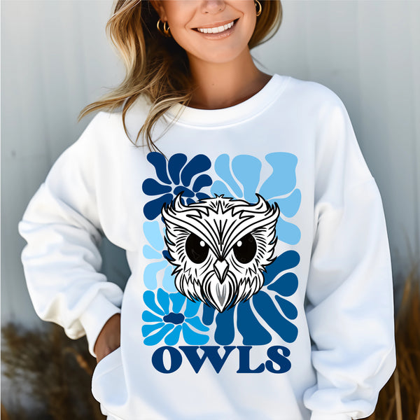 Owls boho floral