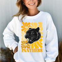 Panthers boho floral black and gold