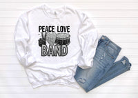 Peace Love Band Faux Sequin DTF
