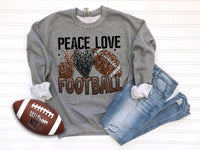 Peace Love Football Faux Sequins DTF Transfer