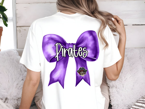 Pirates coquette bow left chest and full back