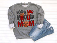 Loud & Proud Red basketball Mom DTF