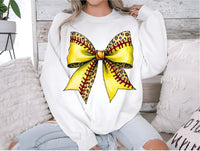Softball Leopard Bow DTF