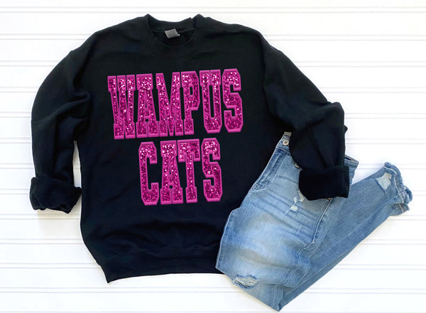 Wampus cats  Pink Faux Sequin 2023