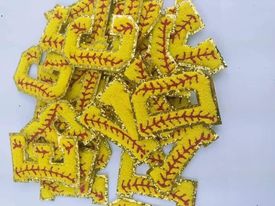 Chenille Iron-On Patches - Play Ball - Softball