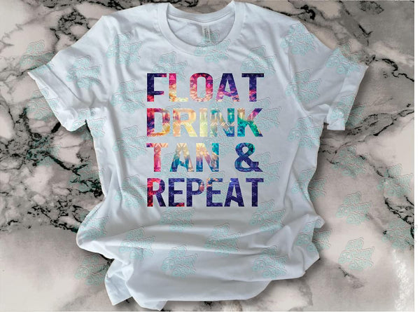 Float Drink Tan Repeat Sublimation Transfer- A5